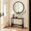 Miroir mural rond en fer, adapté au vestibule, au salon, à la chambre à coucher et à la salle de bain.