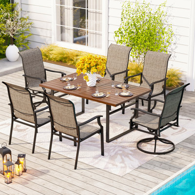 Argyri 6 - Person Patio Dining Set with Rectangular Table