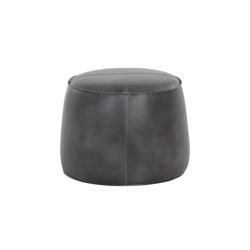 5West Mitchell Ottoman, Gray Faux Leather