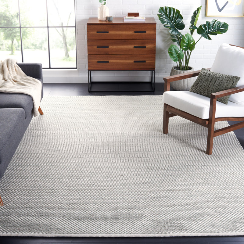Vermont Flat Weave Wool/Cotton Rug in Green, Rectangle 8' x 10'