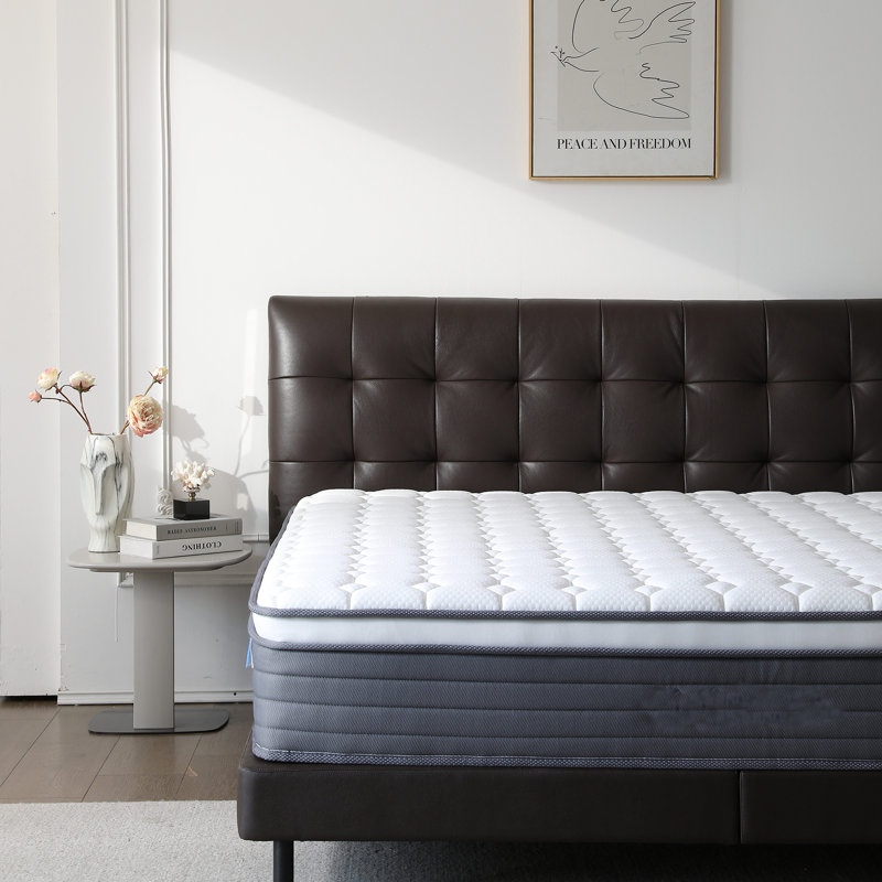 12" Queen Size Medium Firm Feel Spring Memory Foam  Mattress, Queen
