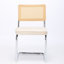 2 chaises de cuisine de style Mid-Century moderne, 2 chaises de salle à manger en velours beige avec dossier et base robuste, base en acier inoxydable naturel, accent pour la pièce, excellente respirabilité-547190048