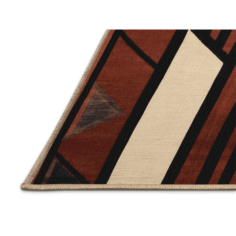 Machine Washable Turkish Brown Area Rug, Rectangle 3' x 5'