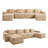 Modular 4-Seat U-Shaped Sectional Boneless Sofa, Cloud Couch with Deep Seating & 2 Movable Ottomans, Modern Corduroy Fabric Sectional with Throw Pillows for Living Room-509248980-509248978