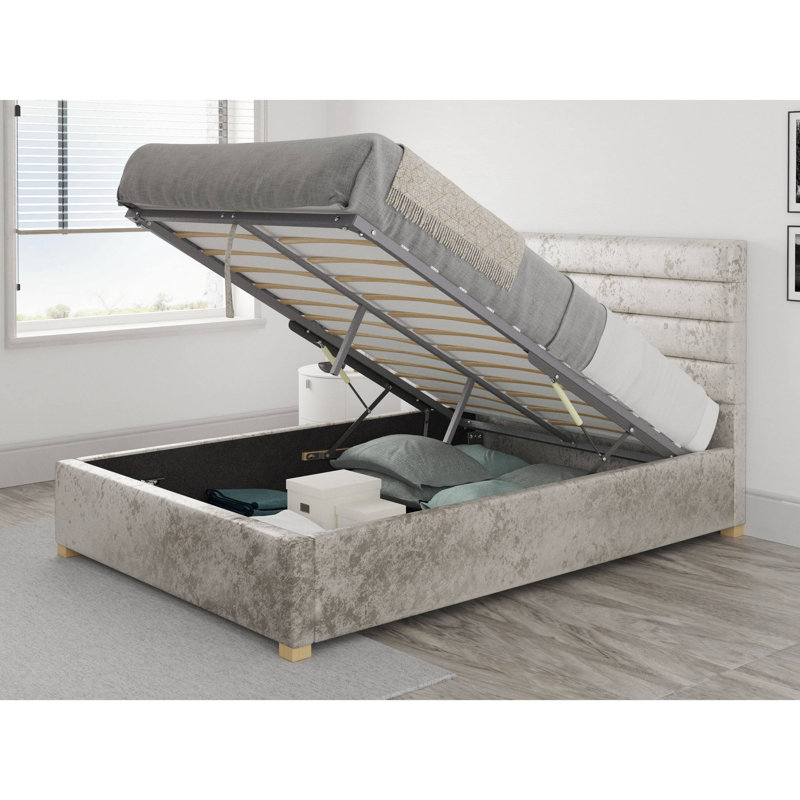 Mraz Upholstered Ottoman Storage Bed, Super King (6'), Pearl