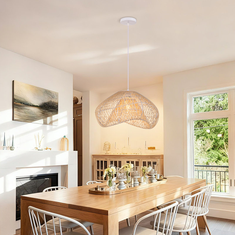 Luminaire suspendu fantaisie en rotin Boho