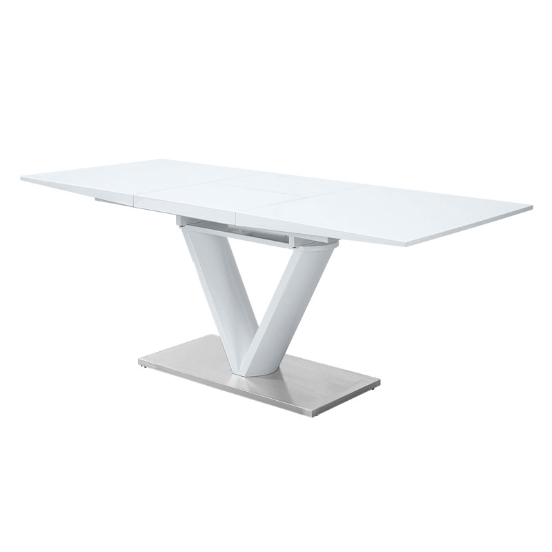 Dining Table, White High Gloss Finish