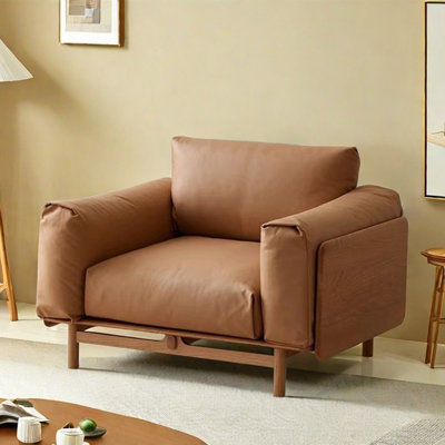 Modern light luxury solid wood straight row sofa