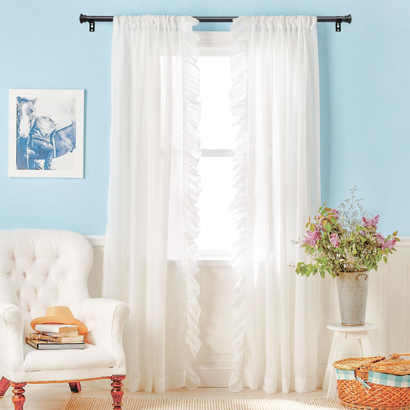 Delquan Matte Black Curtain Track/Rail