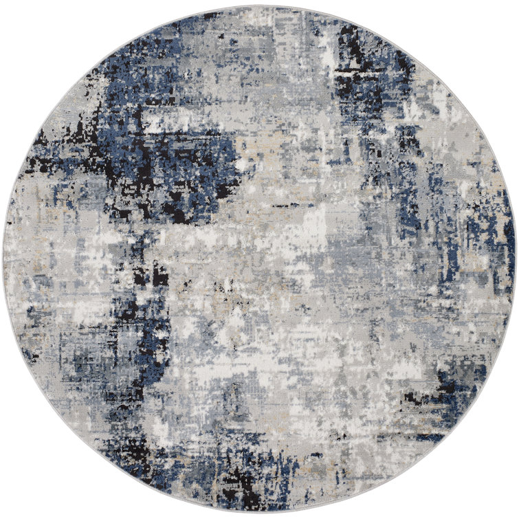 Cosey Abstract Navy/Grey Area Rug