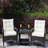 Outdoor Patio Furniture Sets 3 Piece Conversation Set Wicker Ratten Sectional Sofa With Seat Cushions(Beige Cushion)