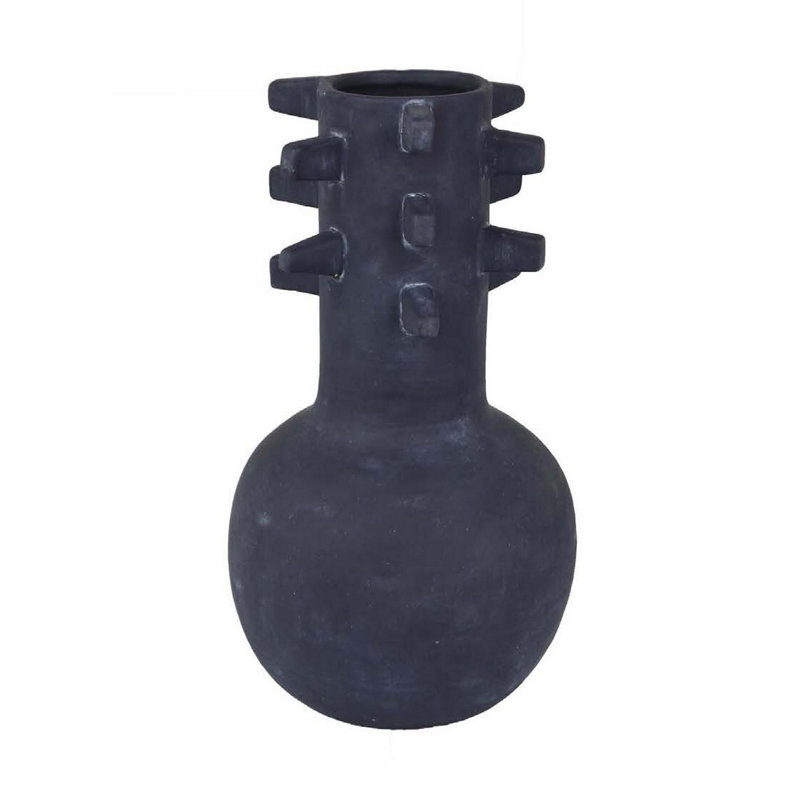 Vase à fleurs Enya , H 15 po x l 8,75 po x P 8,75 po, Noir, noir, noir, noir