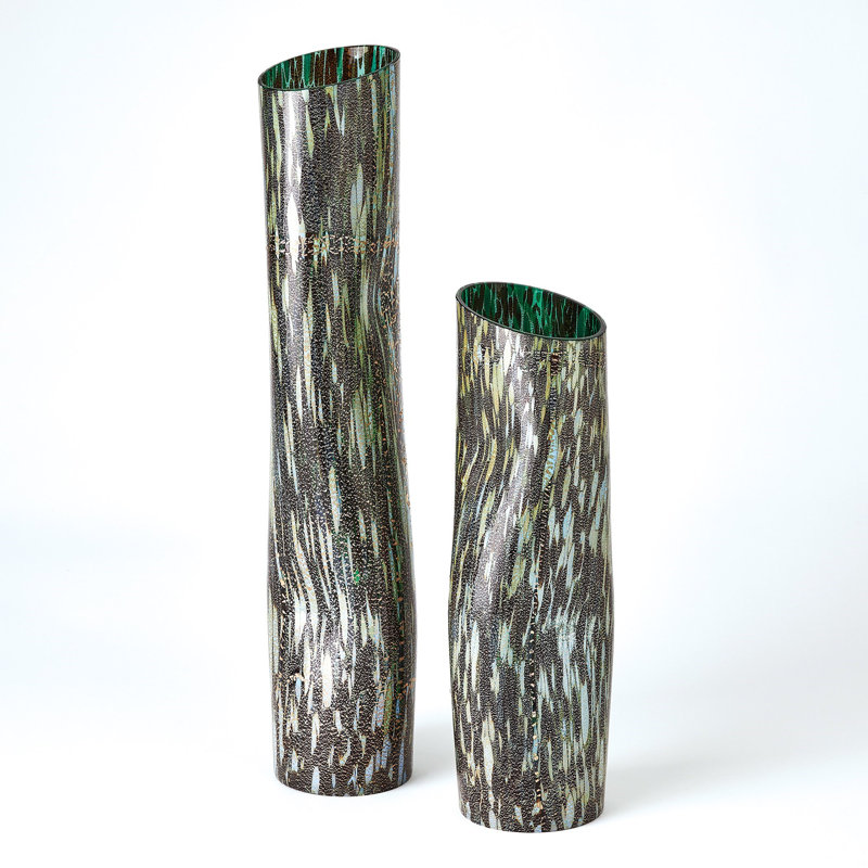 Dimple Handmade Glass Table Vase, 25" H x 5" W x 4.75" D, Macchio