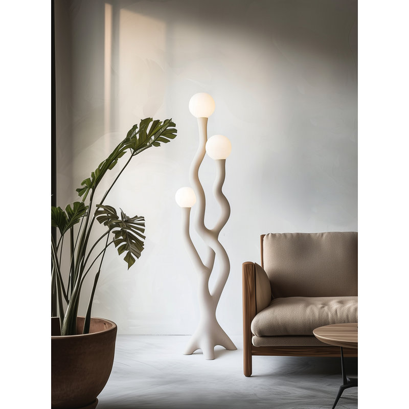 Modern Minimalist Paulownia Wood Art Floor Lamp