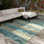Tapis rayé bleu / jaune intérieur / extérieur Sarmiento-1098188198