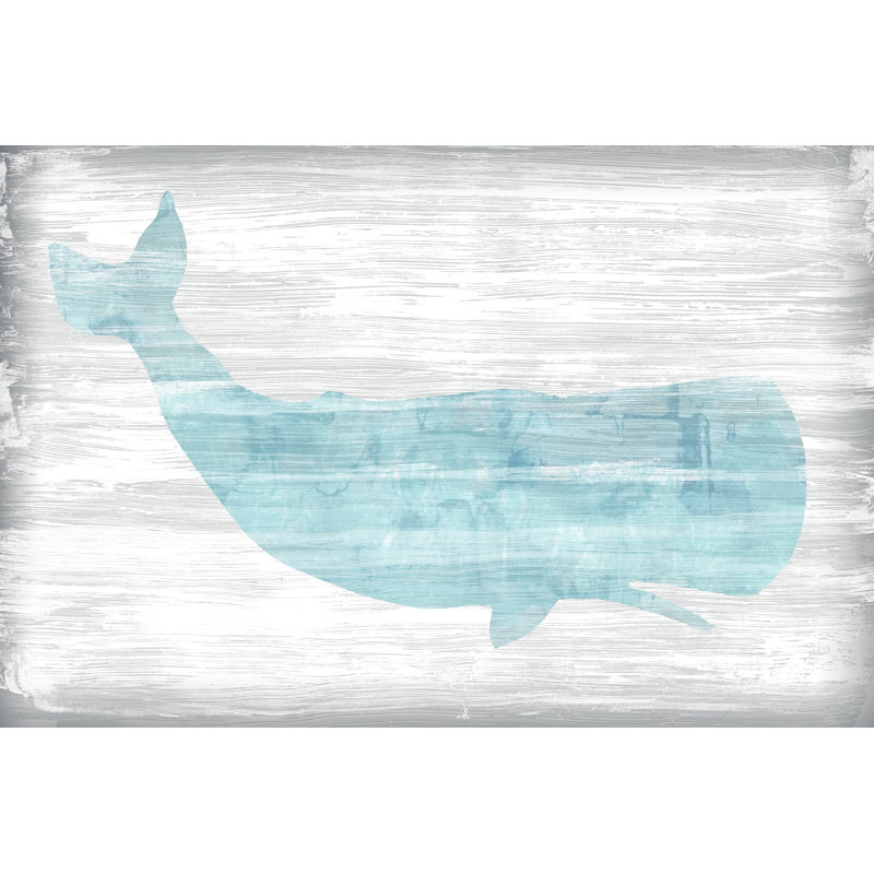 " Weathered Whale I " by June Erica Vess Painting Print, 20" H x 30" W x 1.25" D