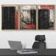 Grunge noir, rouge, géométrique, blocs de couleur, formes abstraites, art moderne sur toile, impression 3 pièces-94434209-94434210