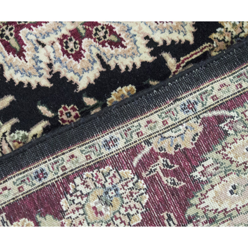 Tapis noir et vin noué à la main de haute qualité
