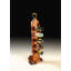 Italian Traditional Walnut Floor Wine Rack with Brass Bottle Holders
