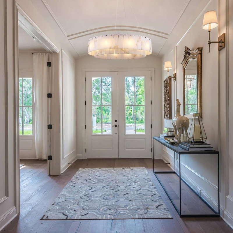 10-light Dimmable Round Alabaster Chandelier