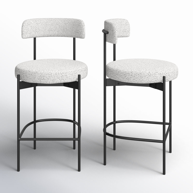 Liana Upholstered Counter Stool, Black/White