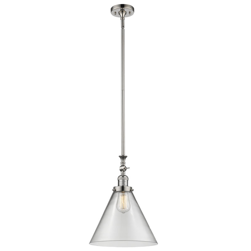 1 - Light Single Pendant, Polished Nickel, Seedy, No Bulb Included
