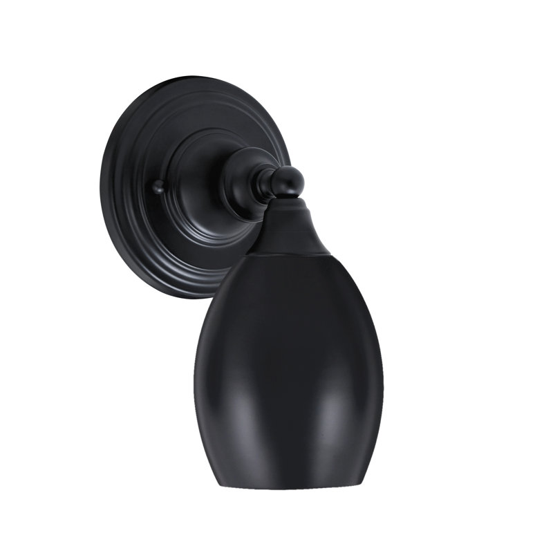 Wall Sconce With 5" Oval Metal Shade, Matte Black