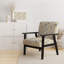 Fauteuil d'appoint rembourré bohème et éclectique Neutral Leaves III