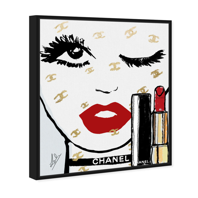 Le Rouge Face - Impression sur toile, H 45 po x l 36 po, Cadre noir
