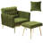 Siemon Velvet Accent Chair with Ottoman-956656806