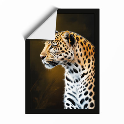 Leopard in Profile Modern - Framed Print