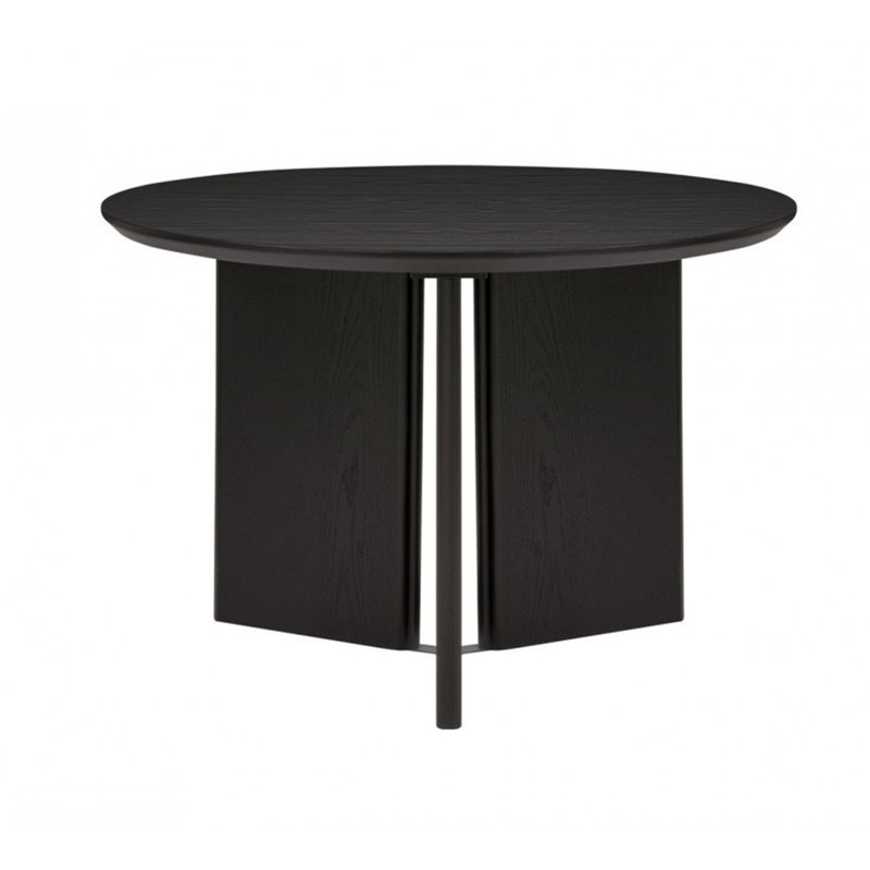Table de salle à manger ronde en bois naturel, table de salle à manger contemporaine, noire