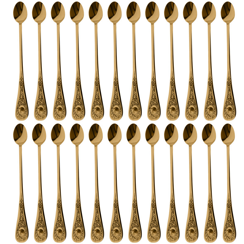 Diana Stainless Steel Iced Beverage Spoon, Gold