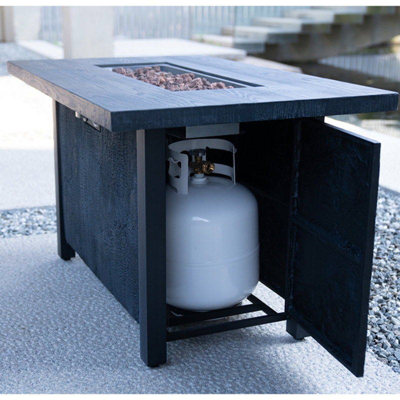 Table de foyer d'extérieur au gaz propane de l 44 po x H 25 po - 50 000 BTU Processus de sculpture résistant aux températures élevées pour des matériaux écologiques avec l'effet du grain de charbon