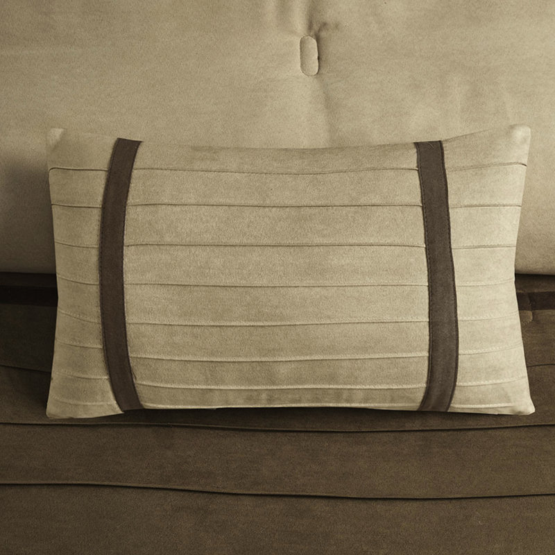 Édredon double avec faux suède, froissé - 3 coussins décoratifs