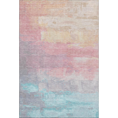 Premium Machine Washable Sykora AMF1473 Abstract Rug