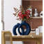 Ensemble de 2 vases bleus - Donut, vases bleu marine, décoration côtière moderne - vase décoratif, décorations en céramique pour le salon, table basse, bibliothèque, étagère, console (bleu marine mat)