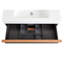 Meuble-lavabo mural noir de 36 pouces avec tiroirs à fermeture en douceur, lavabo intégré en acrylique, pré-assemblé, conception flottante moderne, poignées bicolores, style cloisons de rangement, organisateur en bois massif