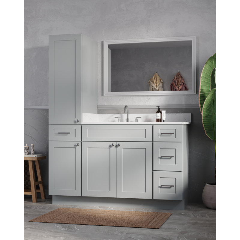 Ensemble de meuble-lavabo simple 57 po Disar, Gris