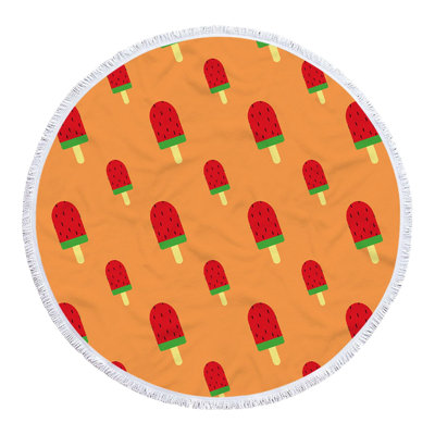 Round Printed Microfiber Beach Towel Super Colorful Bath Towel Sandproof Beach Blanket Beach Mat Multi-Purpose Towel For Travel Swimming Pool