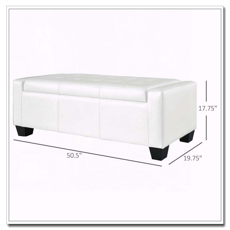 Banc de rangement capitonné en similicuir
