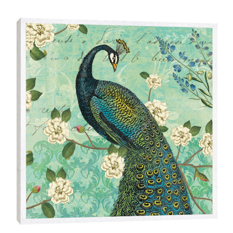 Peacock Arbor VI by Sue Schlabach - Print on Canvas, 66.04 cm H x 66.04 cm W, Black Floater Frame