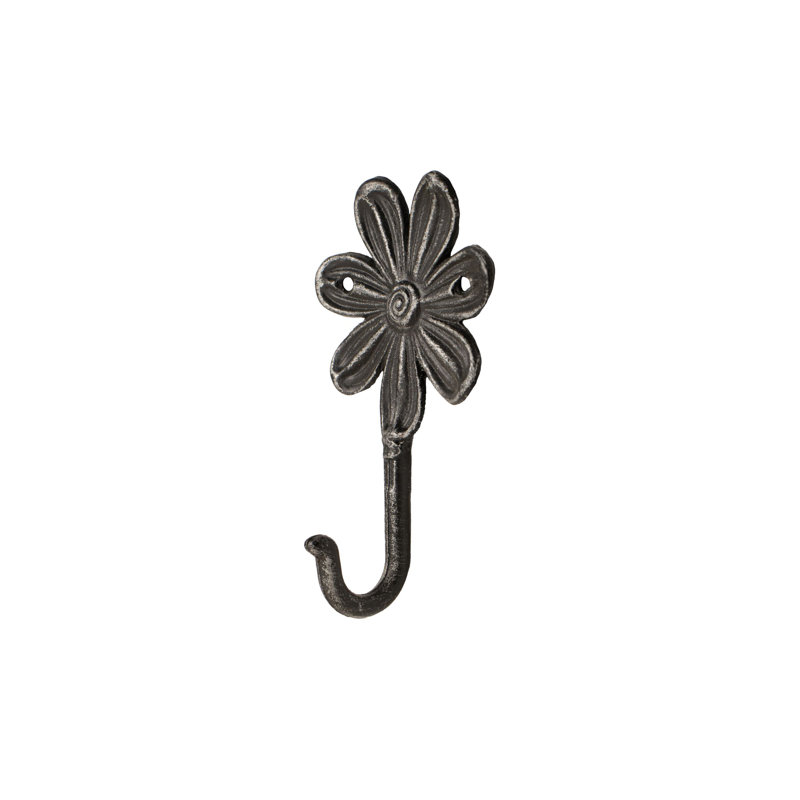CAST IRON HOOK - FantasHome Wall Mounted Cast Iron Home Décor Single Hook (Flower)