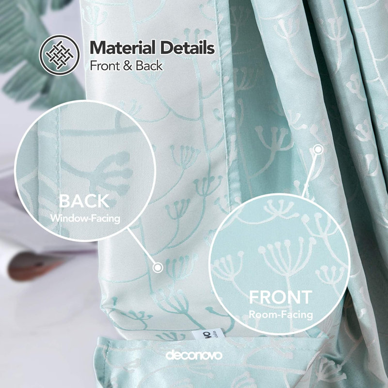 Blackout Curtain Pair, Light sky blue, 140cm wide x 180cm high