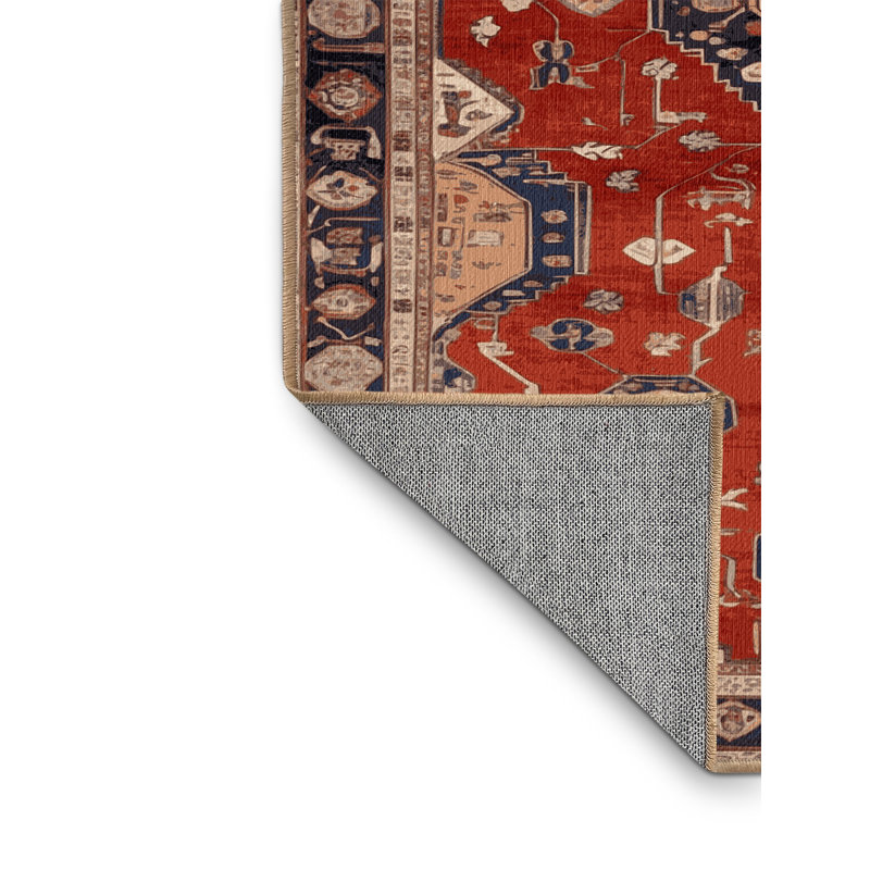 Tapis brun lavable à la machine, Rond 6 pi