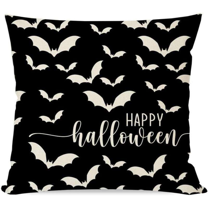 Housses de coussin Color Ghost Halloween Spooky Season, Noir / blanc, H 20 po x l 20 po