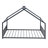 Full Size Metal House Bed, Black-16233151