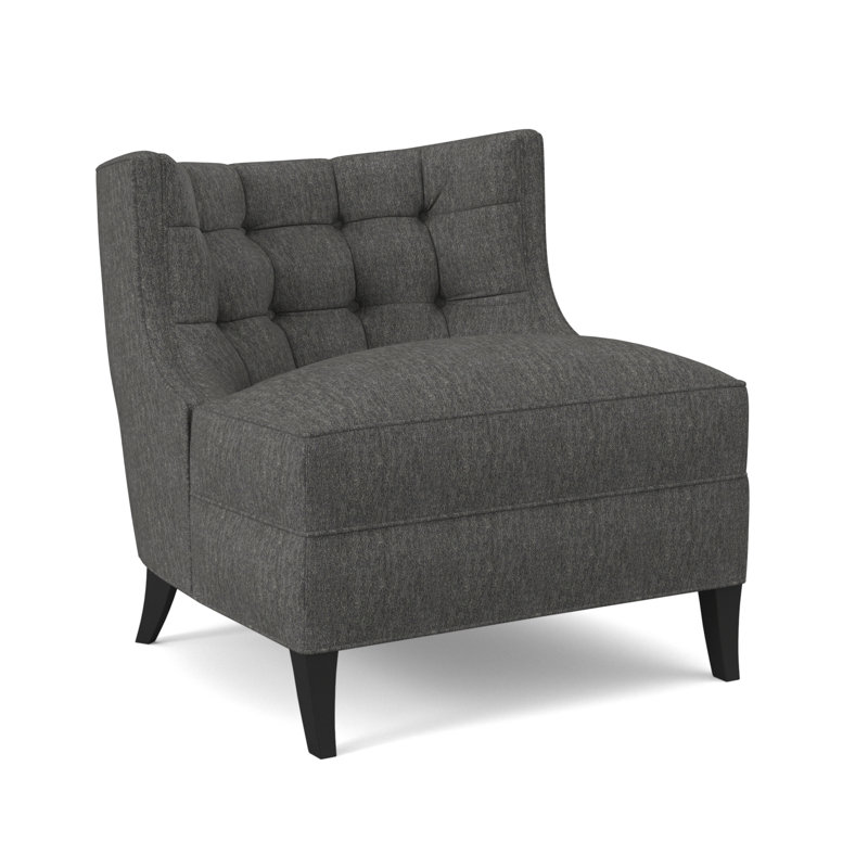 Chaise d'appoint avec coussin en polyester de 29 po de largeur Social, Espresso, Lin ensoleillé