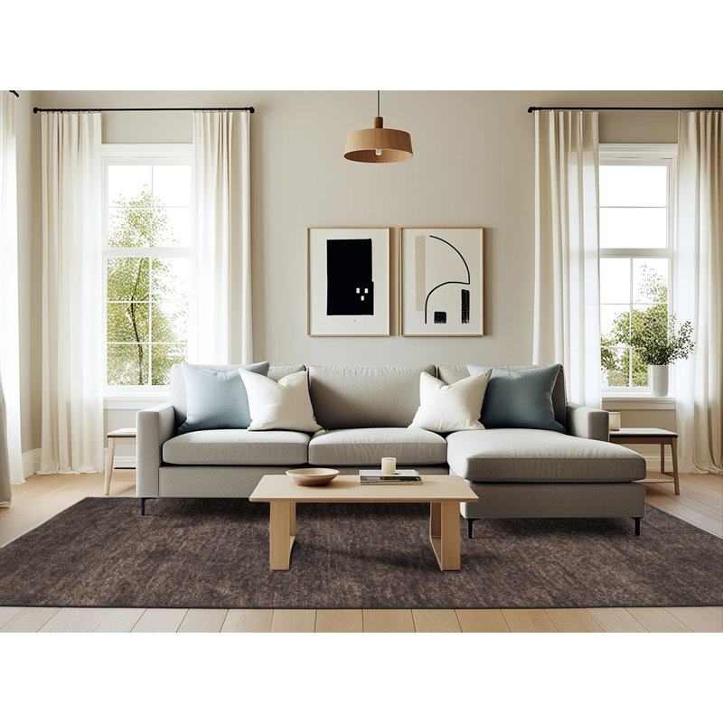 Tapis contemporain noir, Rectangle 6 pi x 9 pi