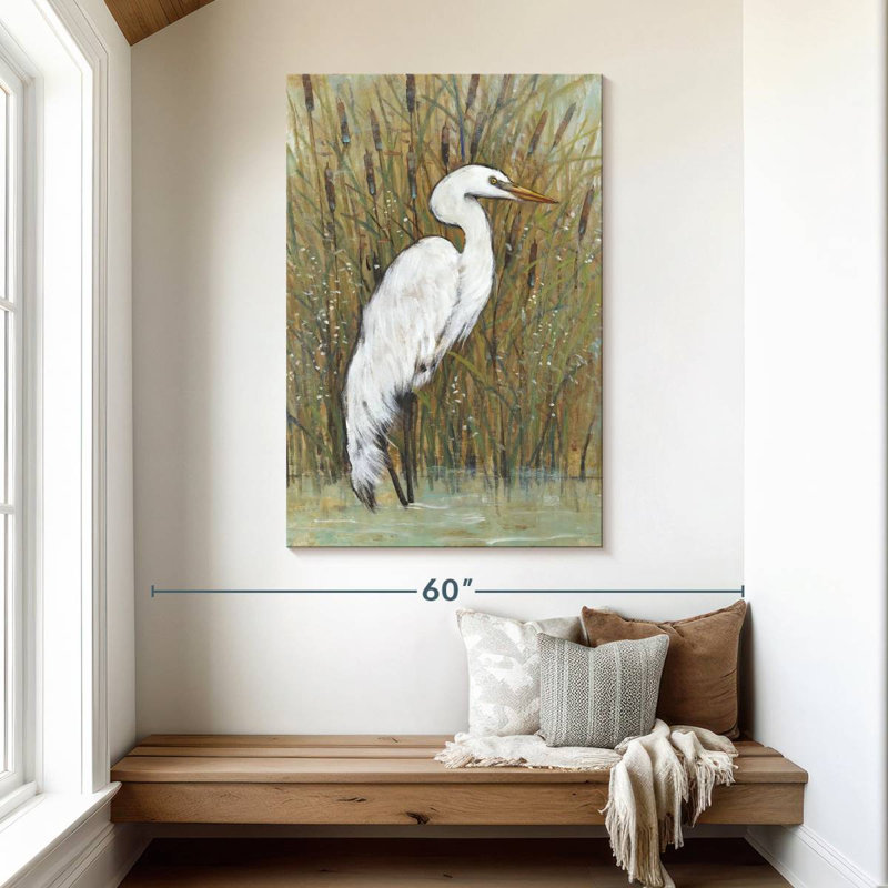 Brampt White Egret I, 48" H x 32" W
